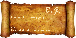 Balajti Gergely névjegykártya